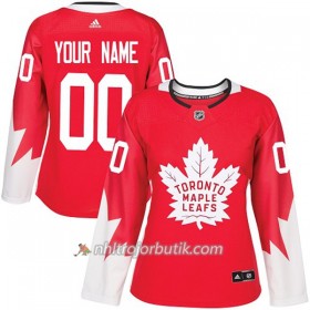 Dame Ishockey Toronto Maple Leafs Tröja med eget tryck Adidas 2017-2018 Röd Alternate Authentic